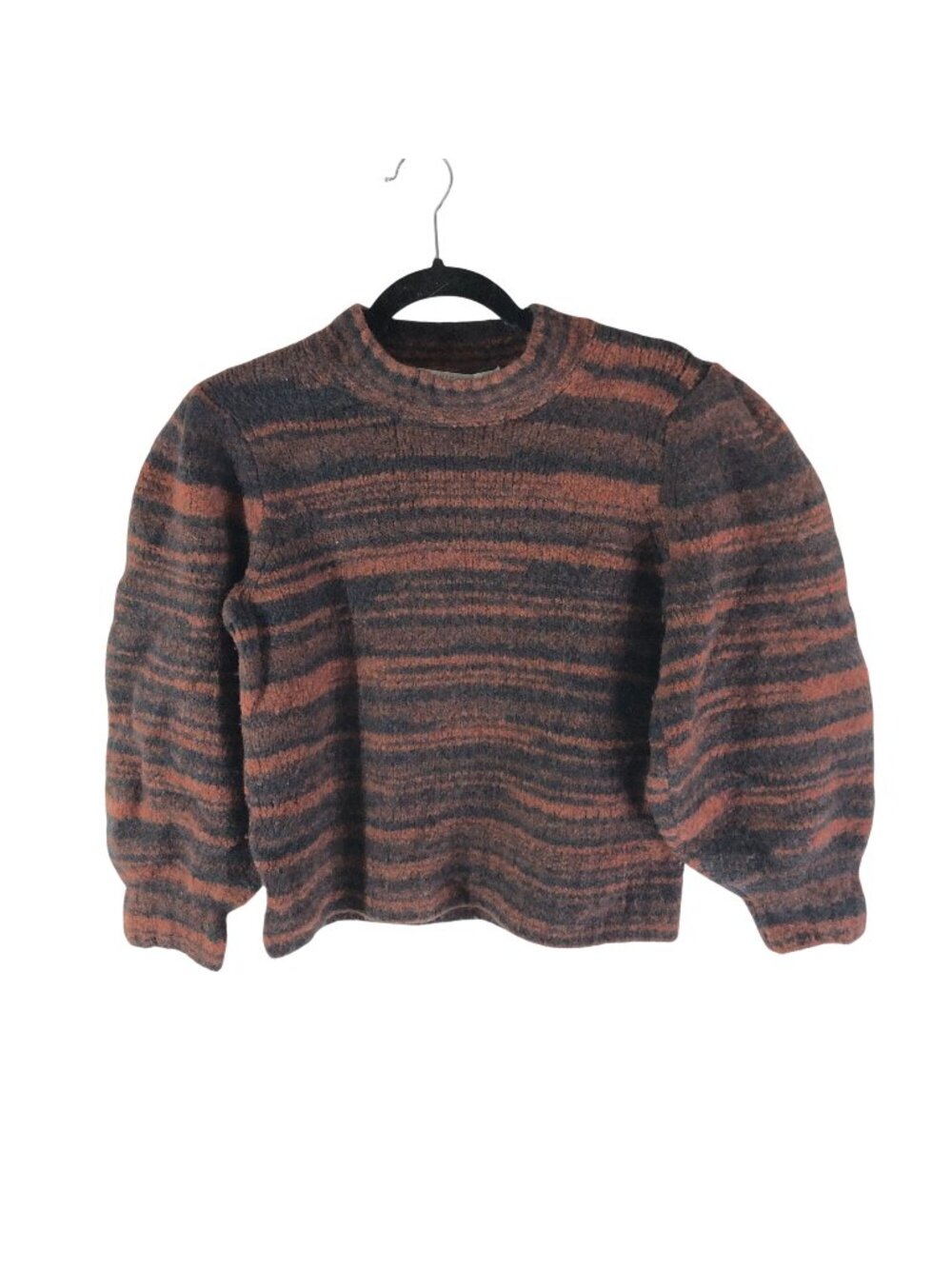 Veronica Beard Lumina Crew Neck Pullover Sweater Merino Wool Blend Orange L